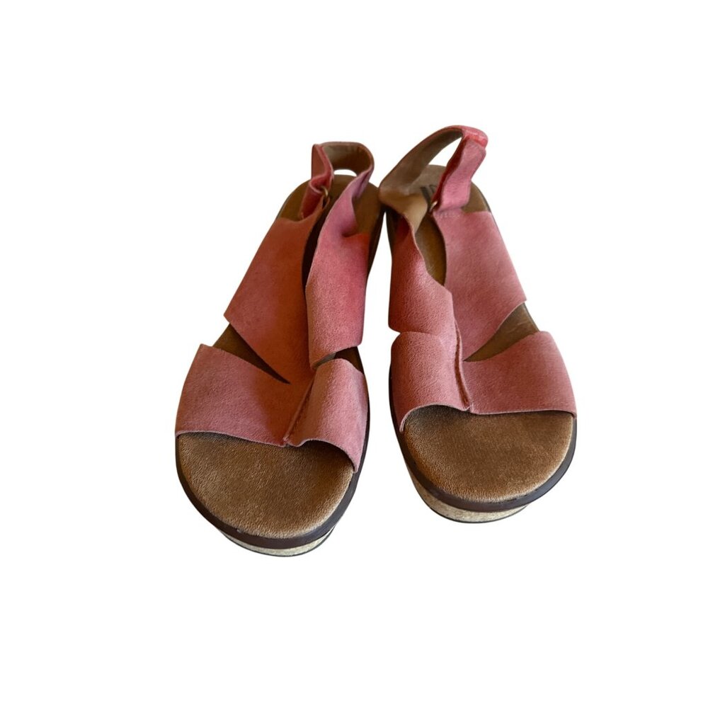 Clarks Collection Womens Pink Cork Wedge Sandals‎ Size 9.5M Comfort
